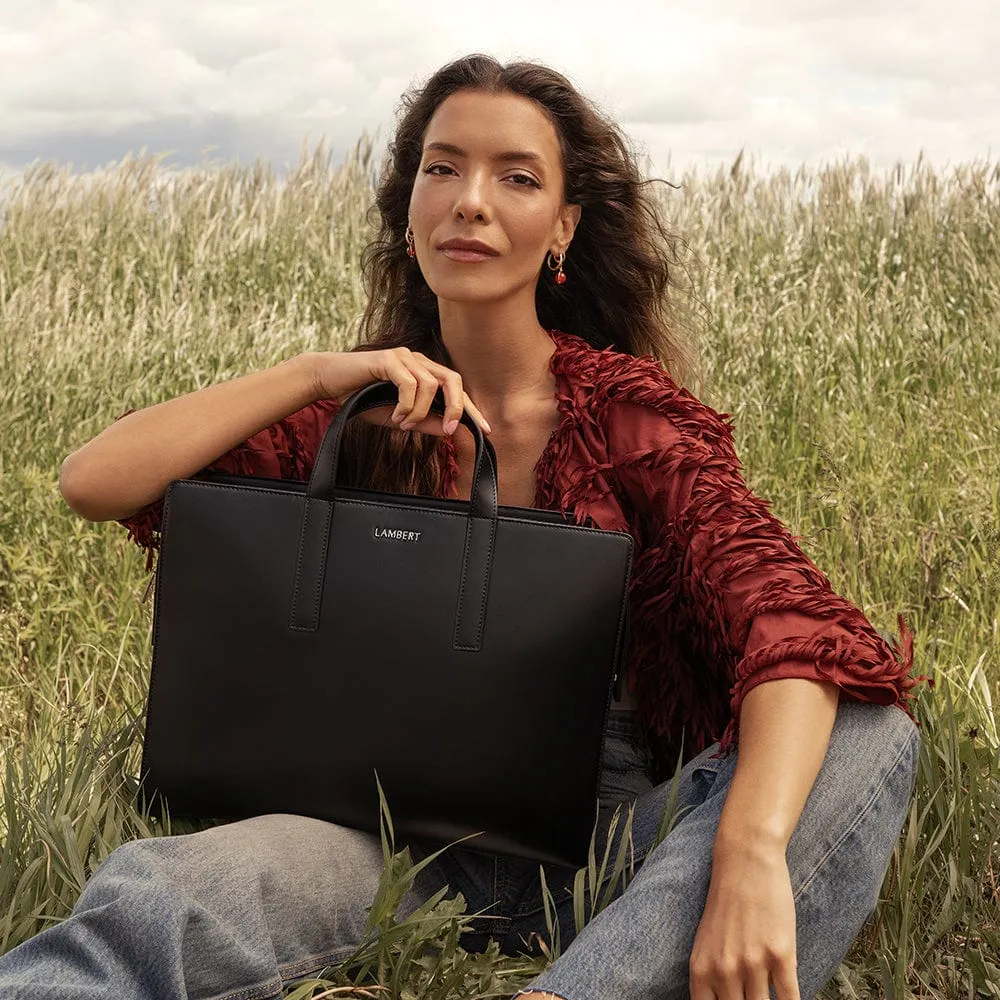 The Helia - 2-in-1 Black Vegan Leather Briefcase sold by Lambert product image thumbnail 2