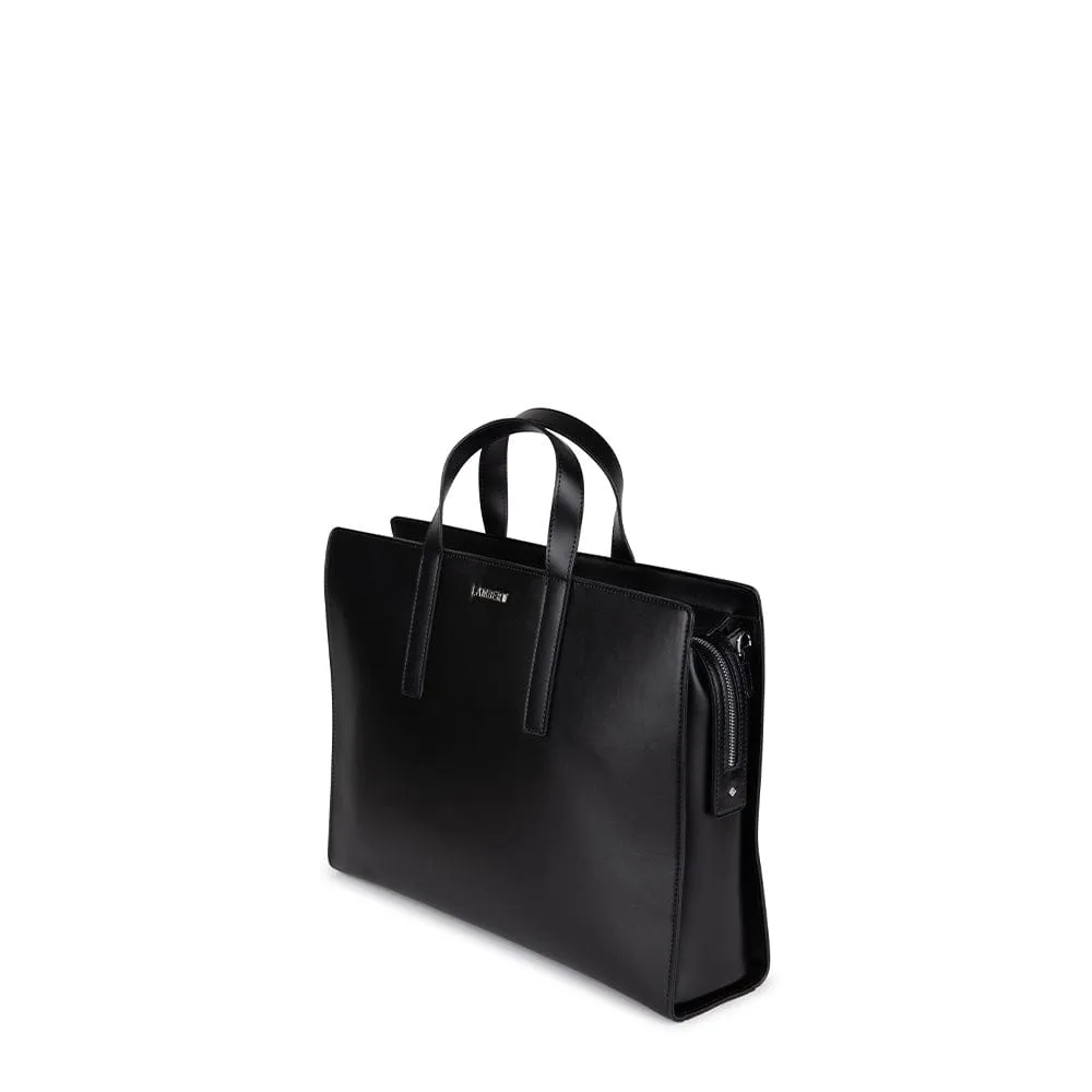 The Helia - 2-in-1 Black Vegan Leather Briefcase sold by Lambert product image thumbnail 3