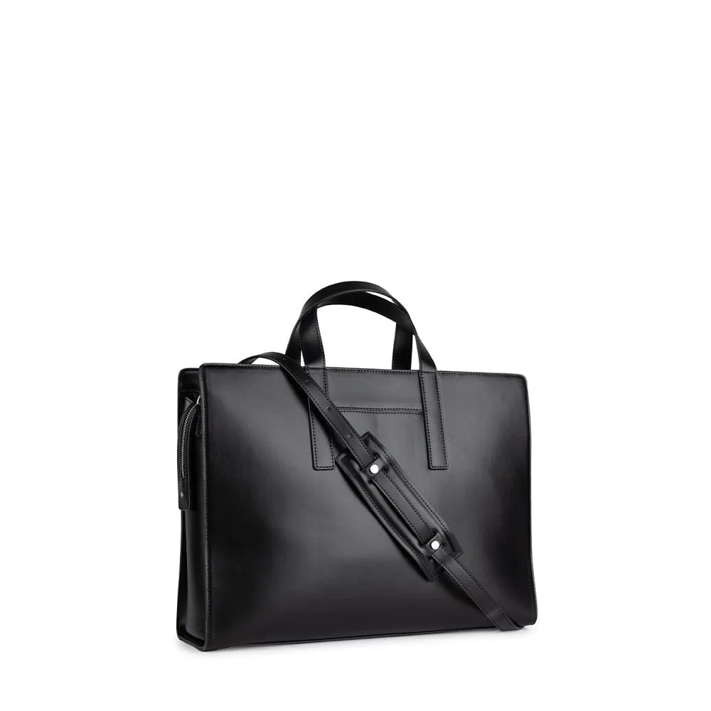 The Helia - 2-in-1 Black Vegan Leather Briefcase sold by Lambert product image thumbnail 5