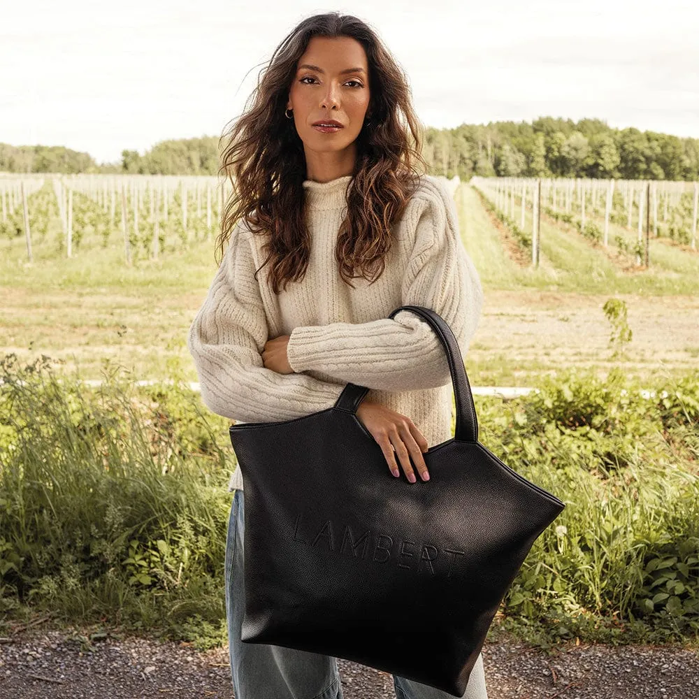 The Sheila - Black Vegan Leather Tote Bag sold by Lambert product image thumbnail 2