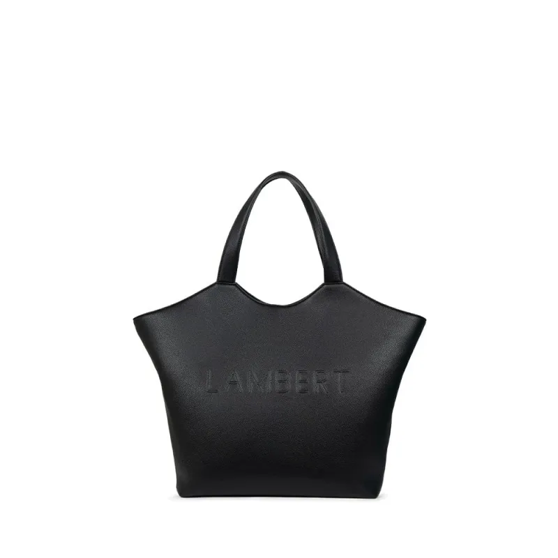 The Sheila - Black Vegan Leather Tote Bag made by Lambert