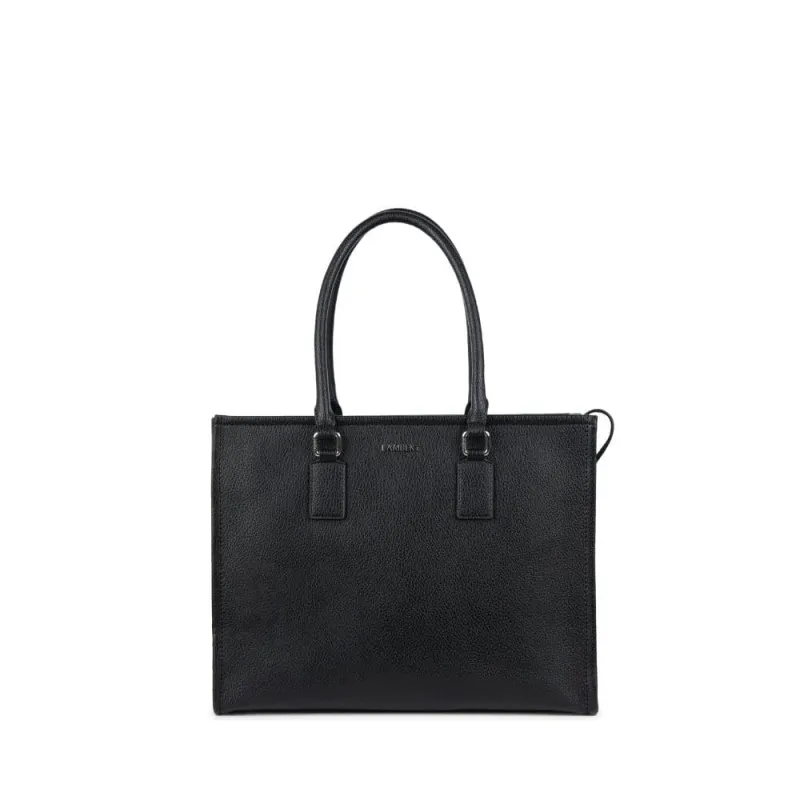 The Valentina -  2-in-1 Black Vegan Leather Tote Bag made by Lambert