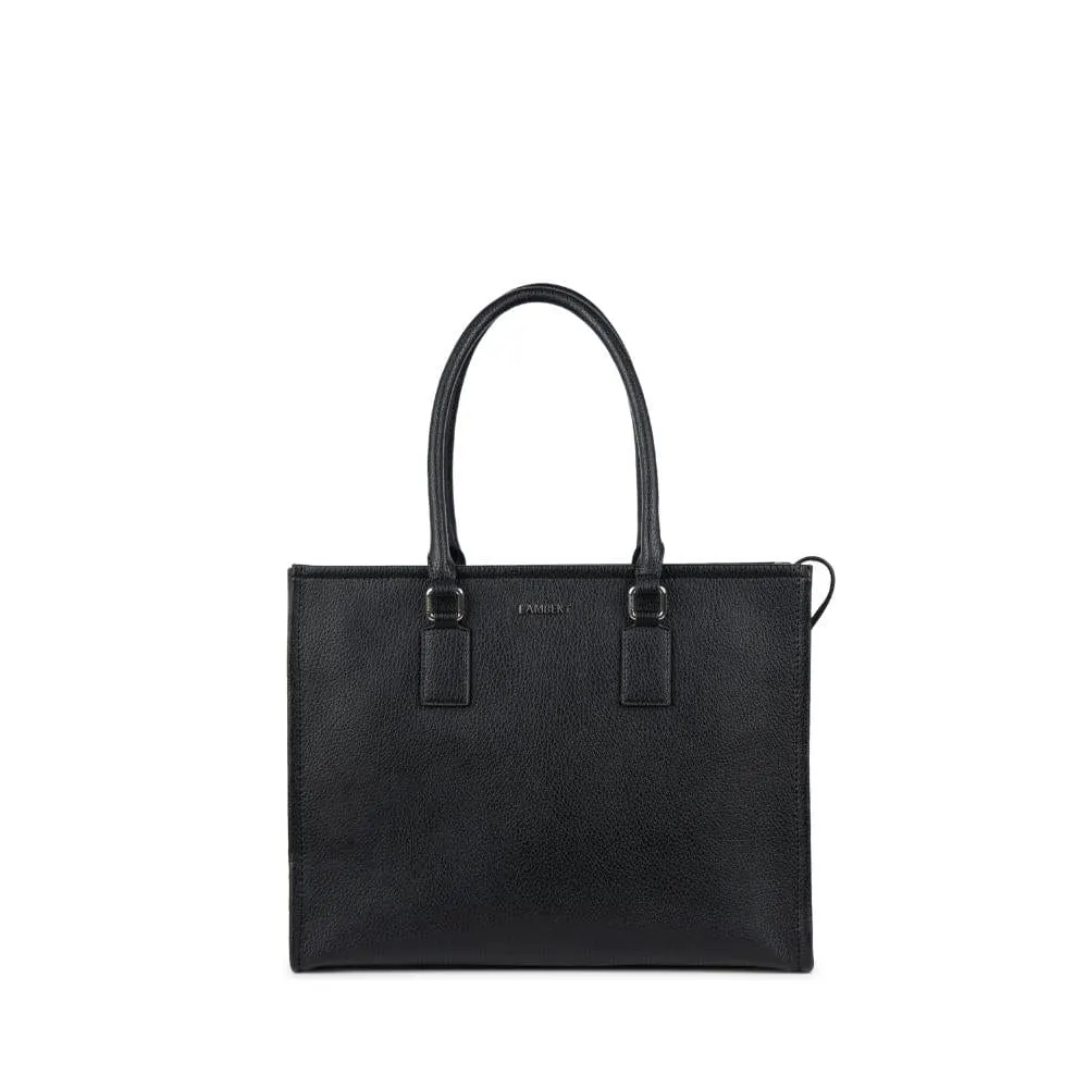 The Valentina - 2-in-1 Black Vegan Leather Tote Bag sold by Lambert