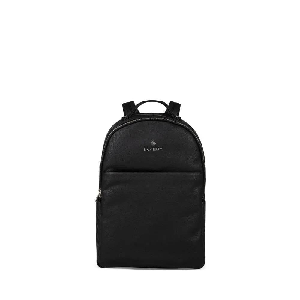 The Charles - Black Vegan Leather Backpack sold by Lambert
