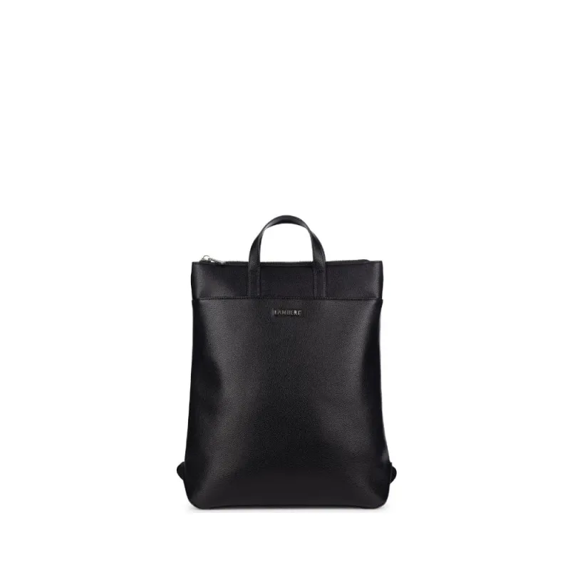 The Billie - Black Vegan Leather Backpack made by Lambert