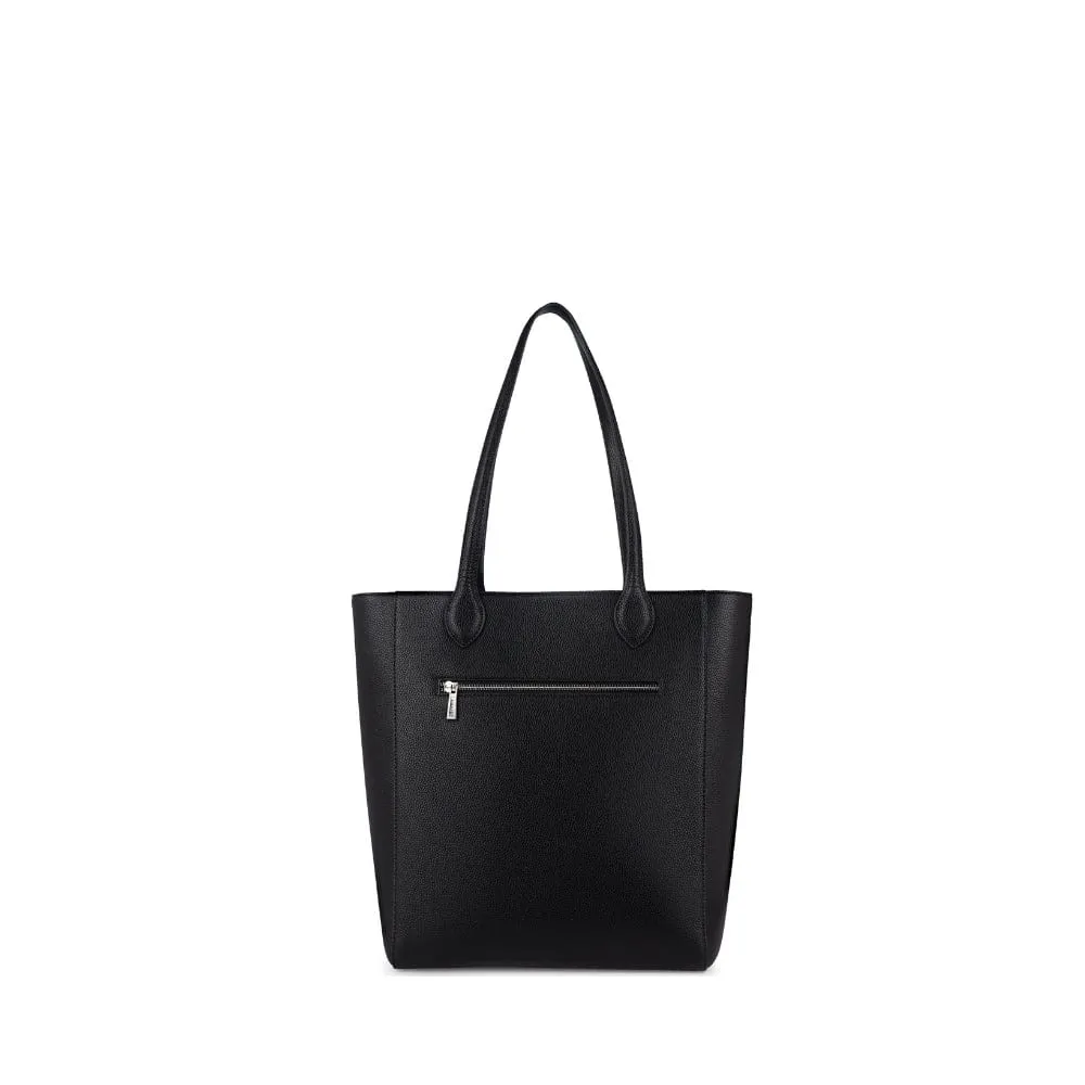 The Claire - Black Vegan Leather Tote Bag sold by Lambert product image thumbnail 5