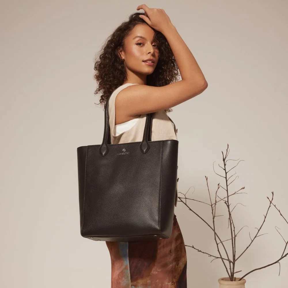 The Claire - Black Vegan Leather Tote Bag sold by Lambert product image thumbnail 2
