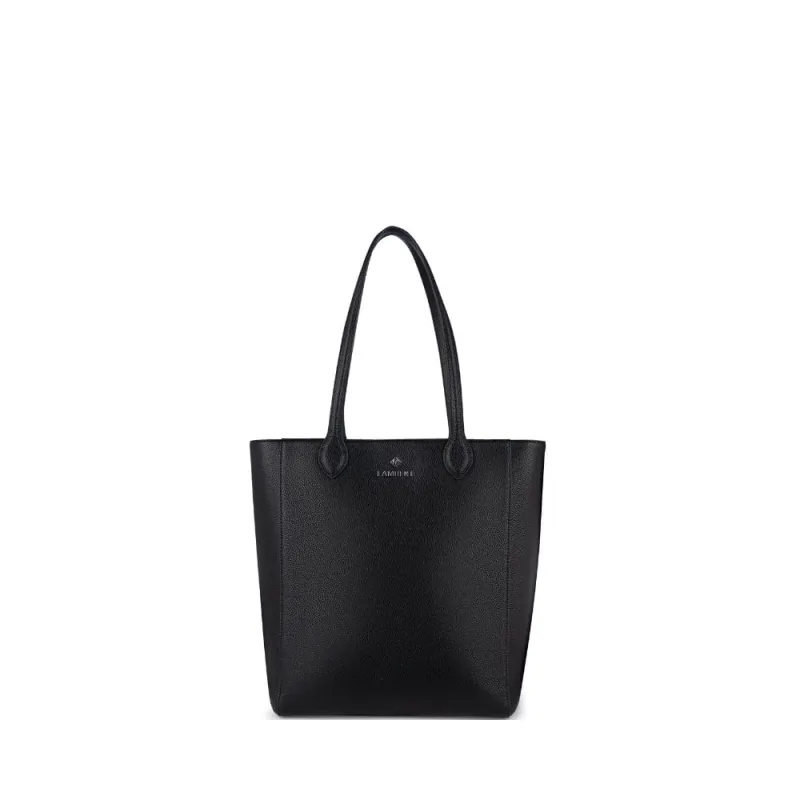 The Claire - Black Vegan Leather Tote Bag made by Lambert