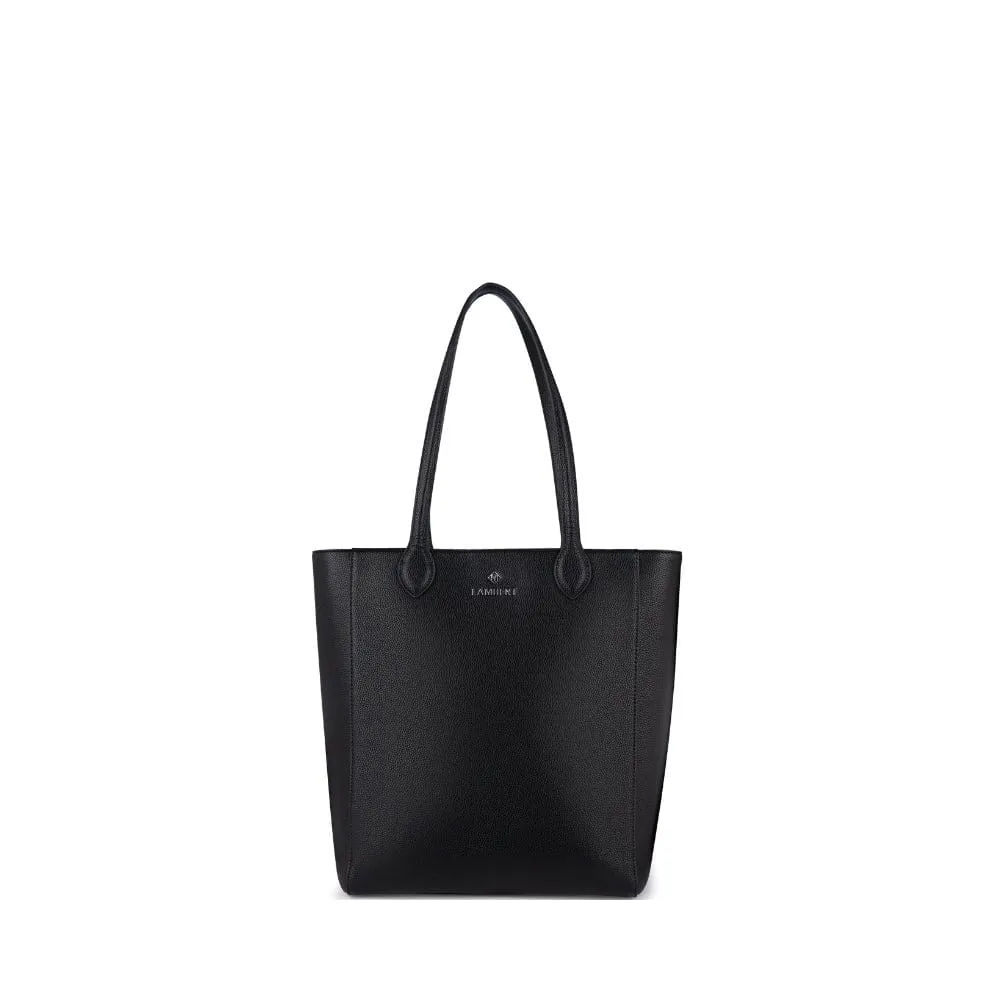 The Claire - Black Vegan Leather Tote Bag sold by Lambert