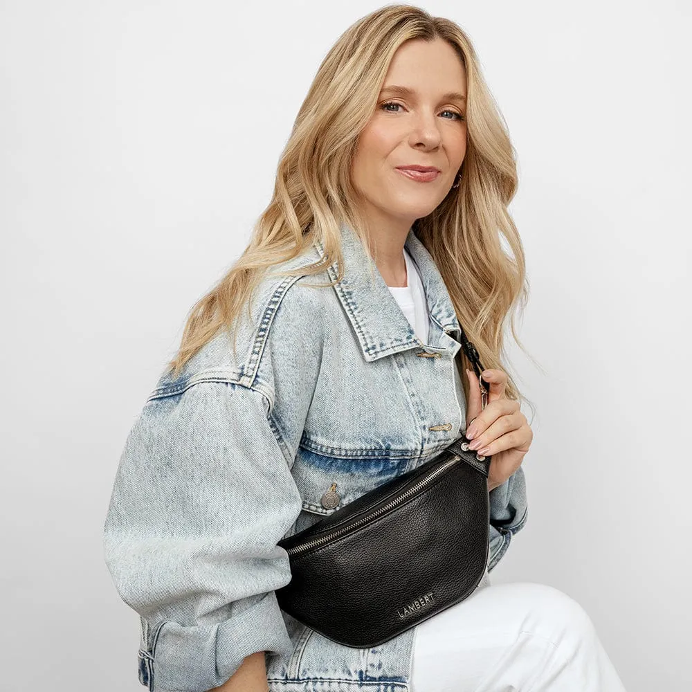 The Sarah - Black Vegan Leather Belt Bag sold by Lambert product image thumbnail 4