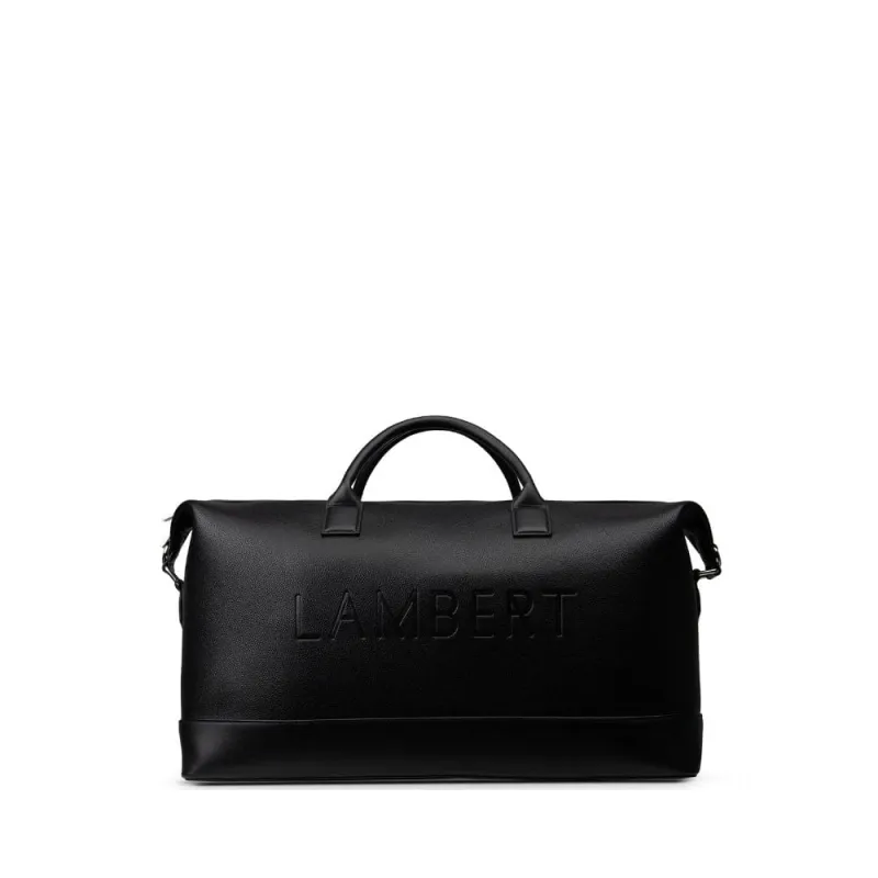 The June - Black Vegan Leather Travel Bag made by Lambert