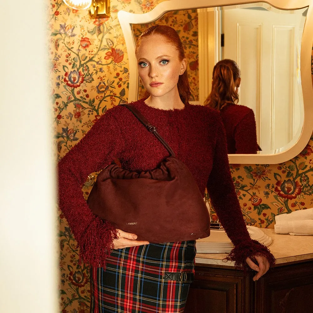 The Lara – Mahogany Vegan Suede Shoulder Bag sold by Lambert product image thumbnail 2