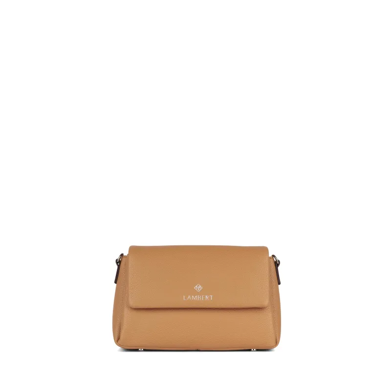 The Judy - Camel Vegan Leather Crossbody Handbag made by Lambert