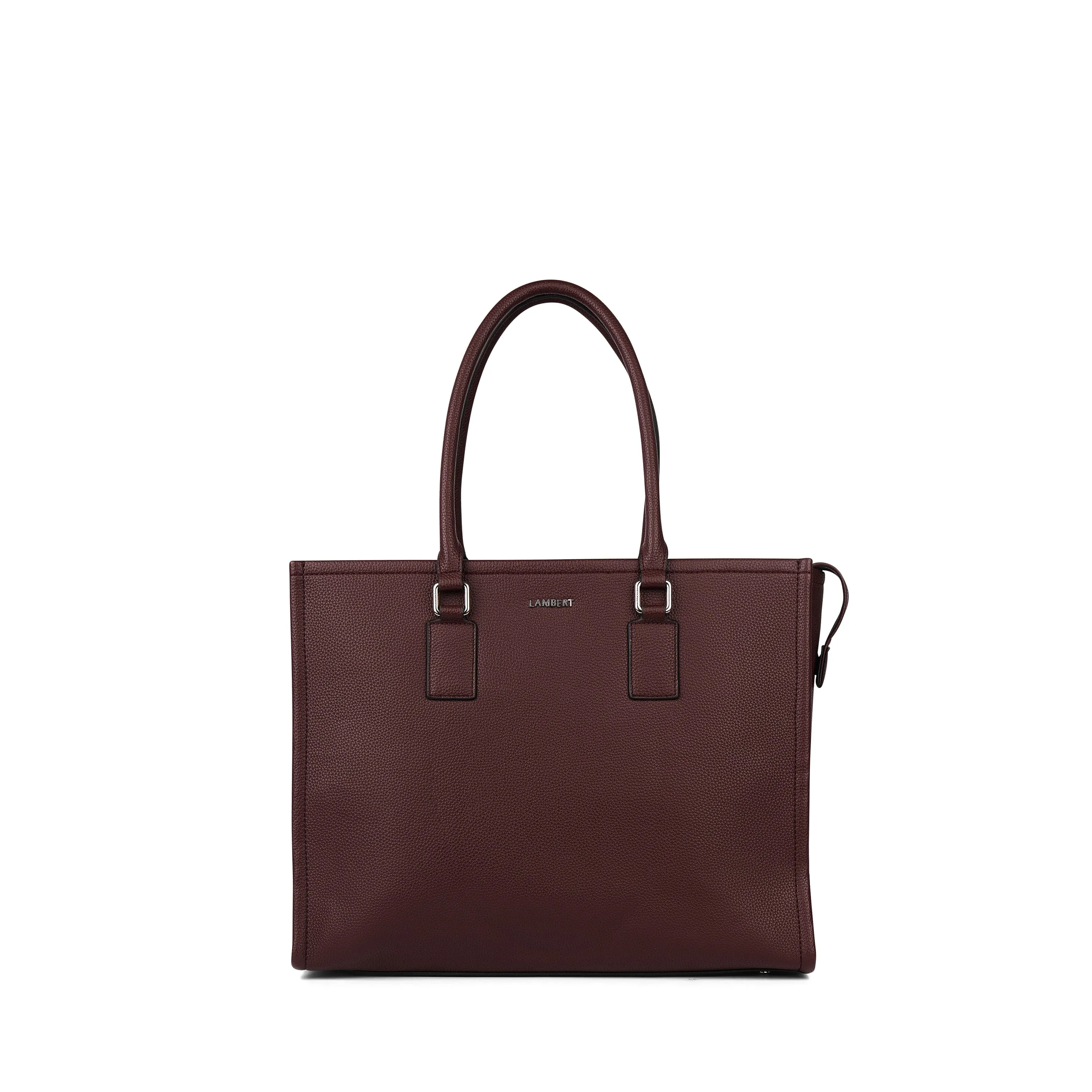The Valentina – 2-in-1 Vegan Leather Tote in Mahogany sold by Lambert