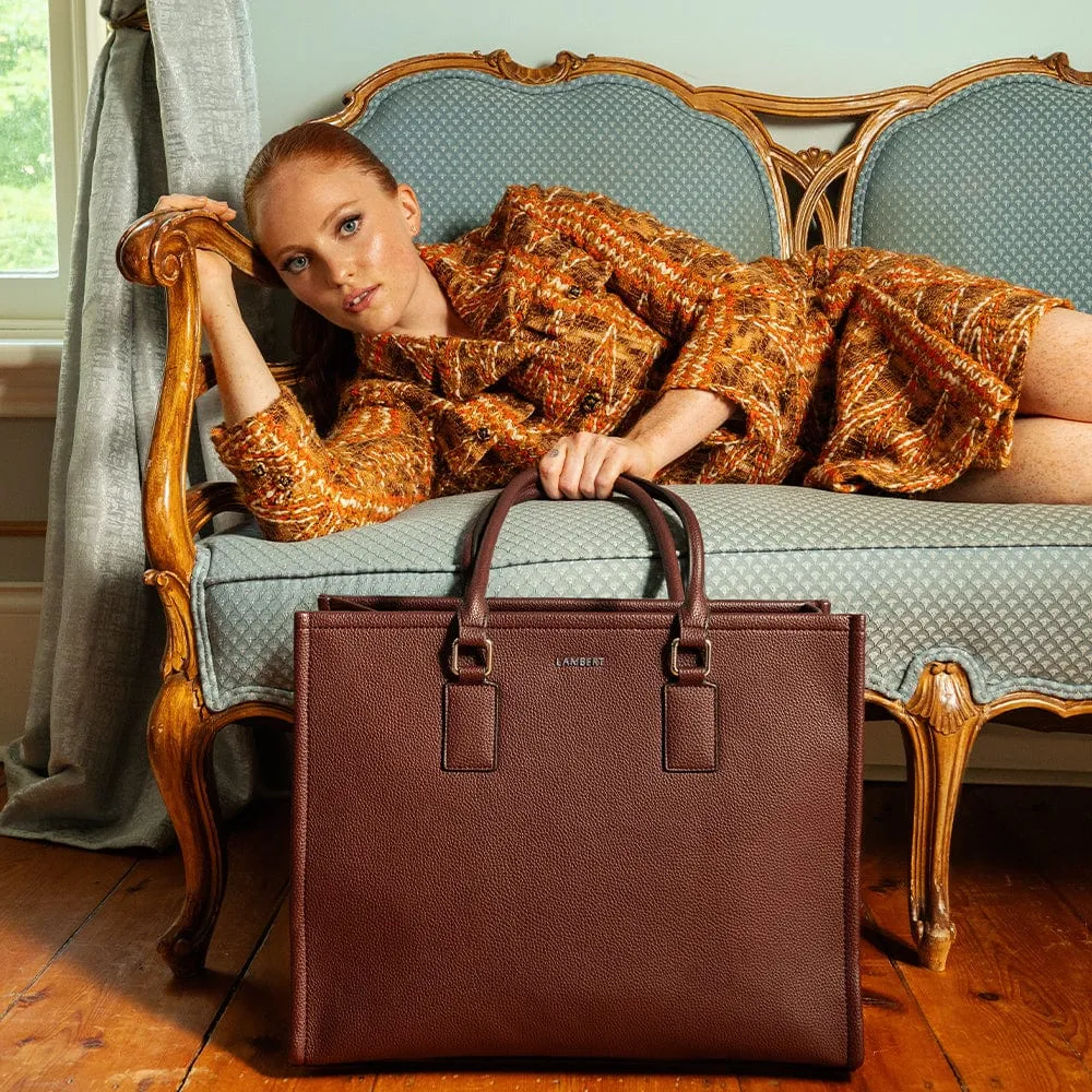 The Valentina – 2-in-1 Vegan Leather Tote in Mahogany sold by Lambert product image thumbnail 2