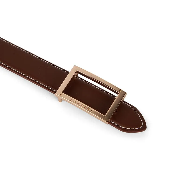 The Cara – Reversible Vegan Leather Belt Hazelnut & Black sold by Lambert product image thumbnail 5