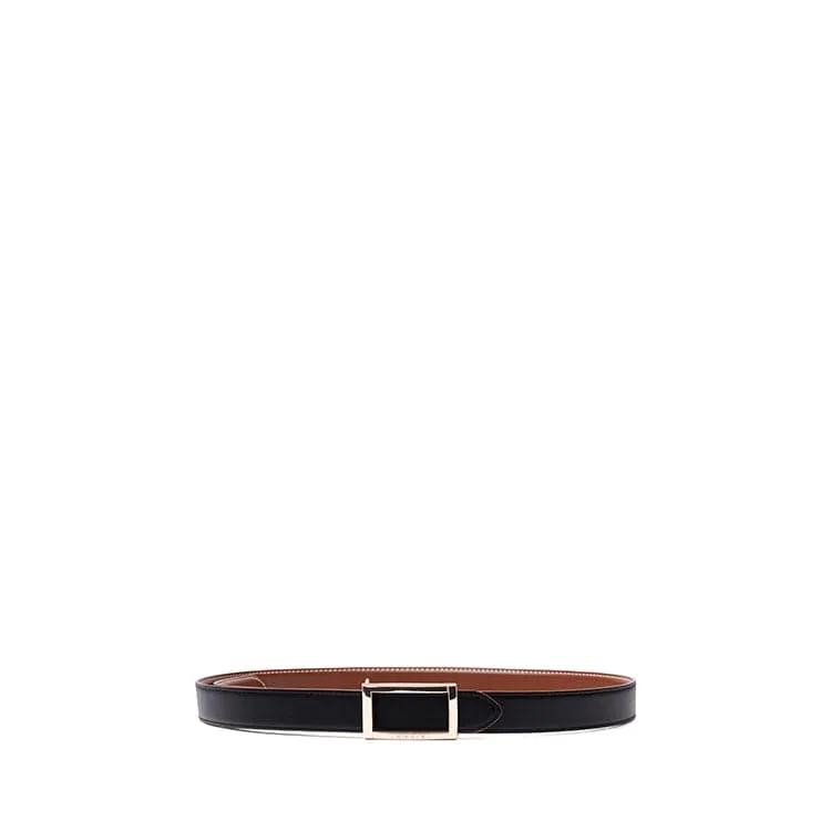 The Cara – Reversible Vegan Leather Belt Hazelnut & Black sold by Lambert