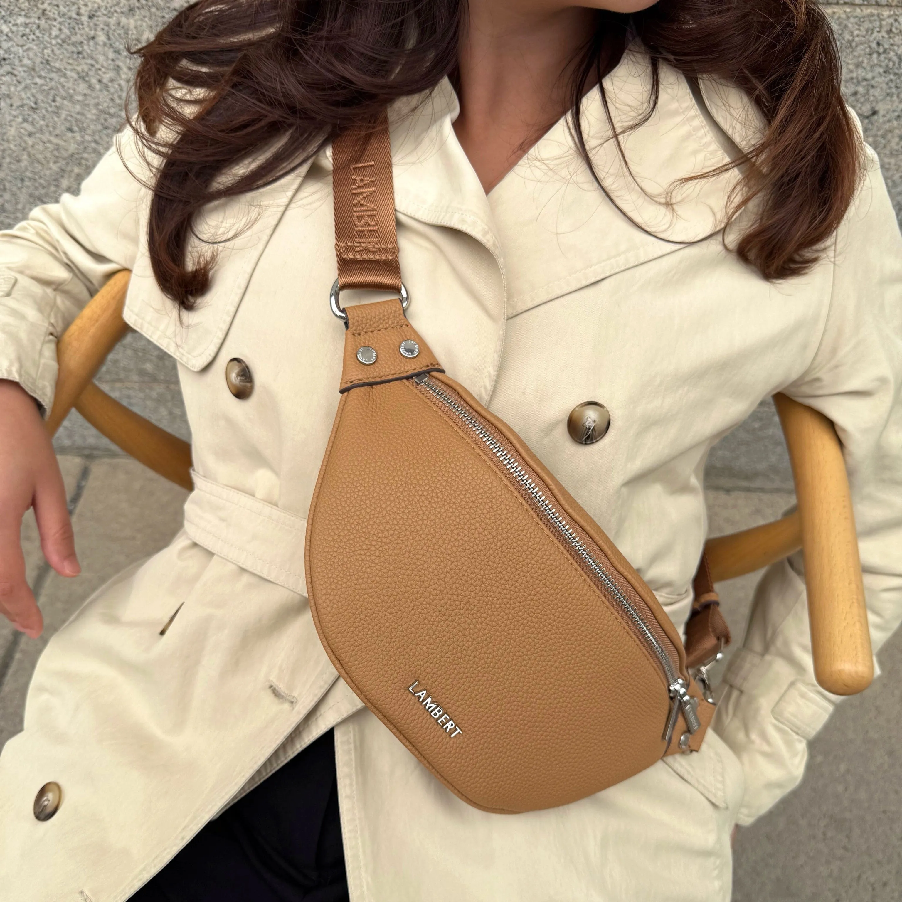The Sarah – Vegan Leather Belt Bag in Camel sold by Lambert product image thumbnail 4