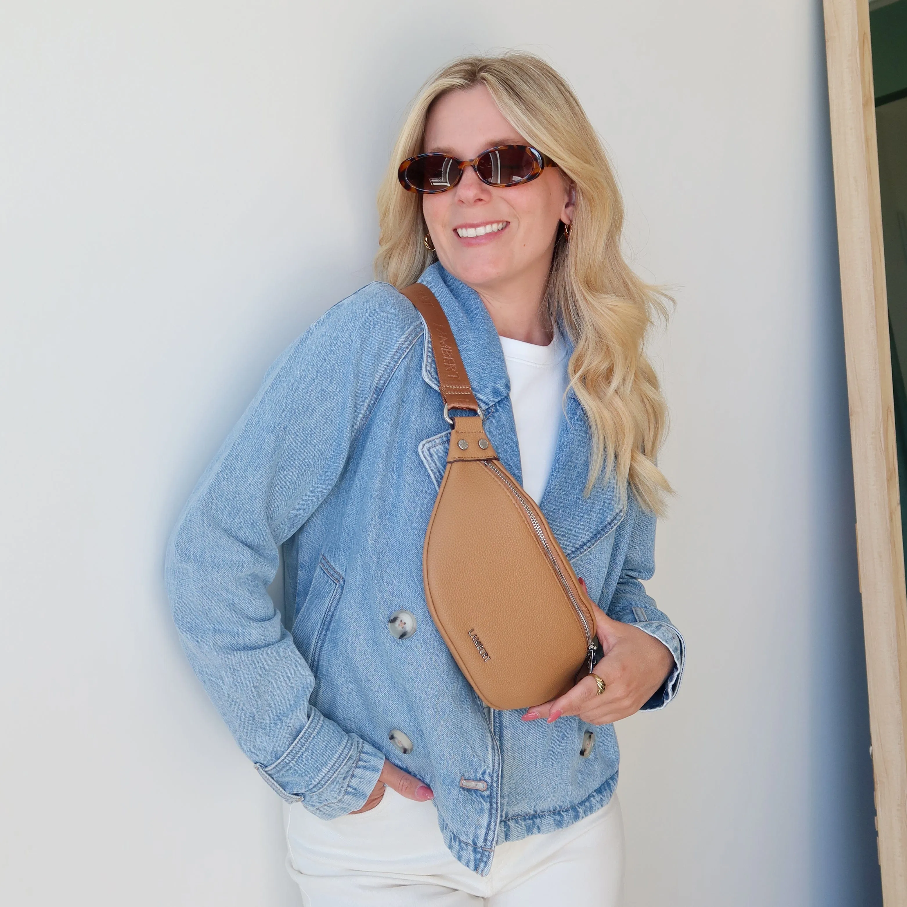 The Sarah – Vegan Leather Belt Bag in Camel sold by Lambert product image thumbnail 2