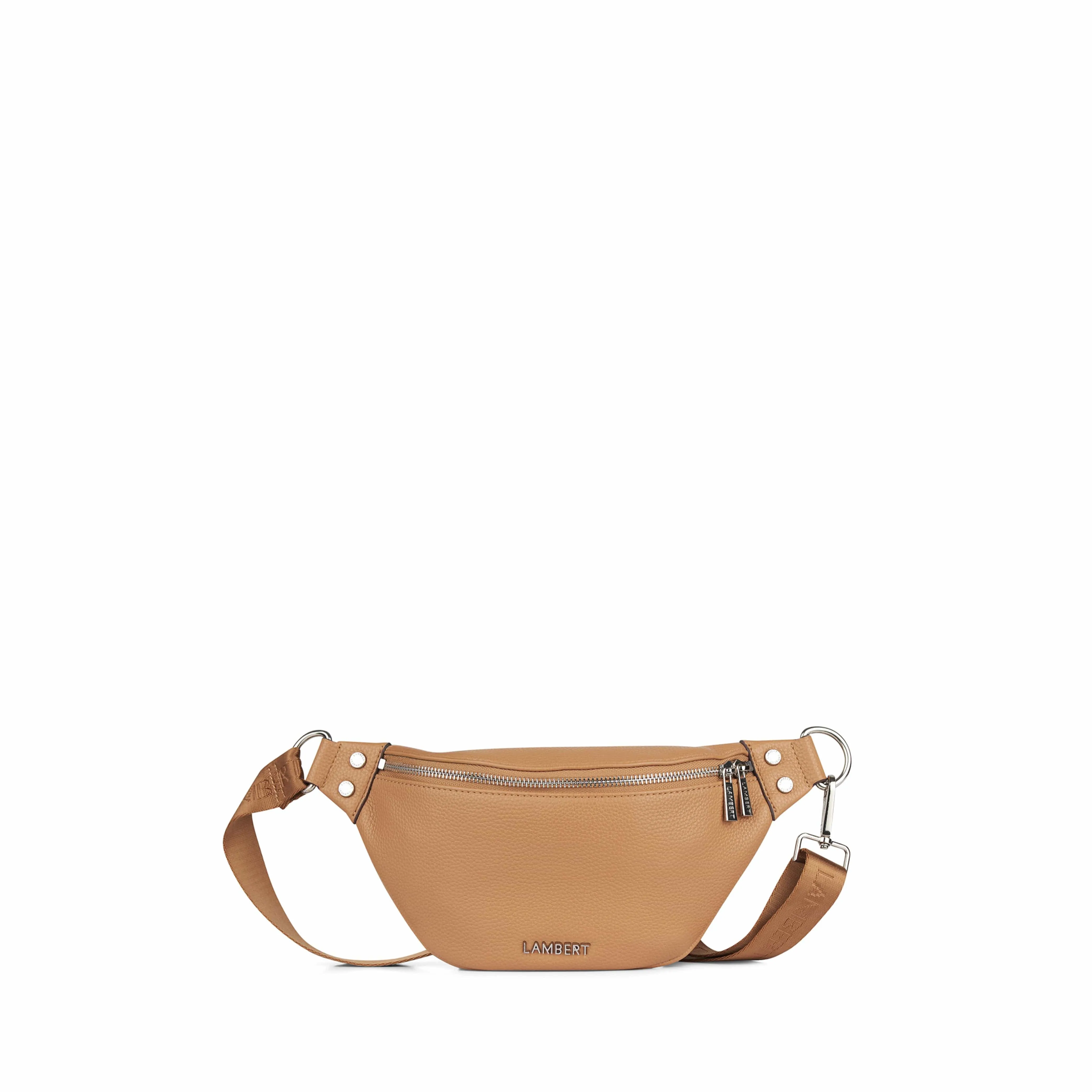 The Sarah – Vegan Leather Belt Bag in Camel sold by Lambert