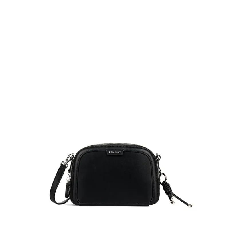 The Emmy - Black Vegan Leather Crossbody Bag made by Lambert