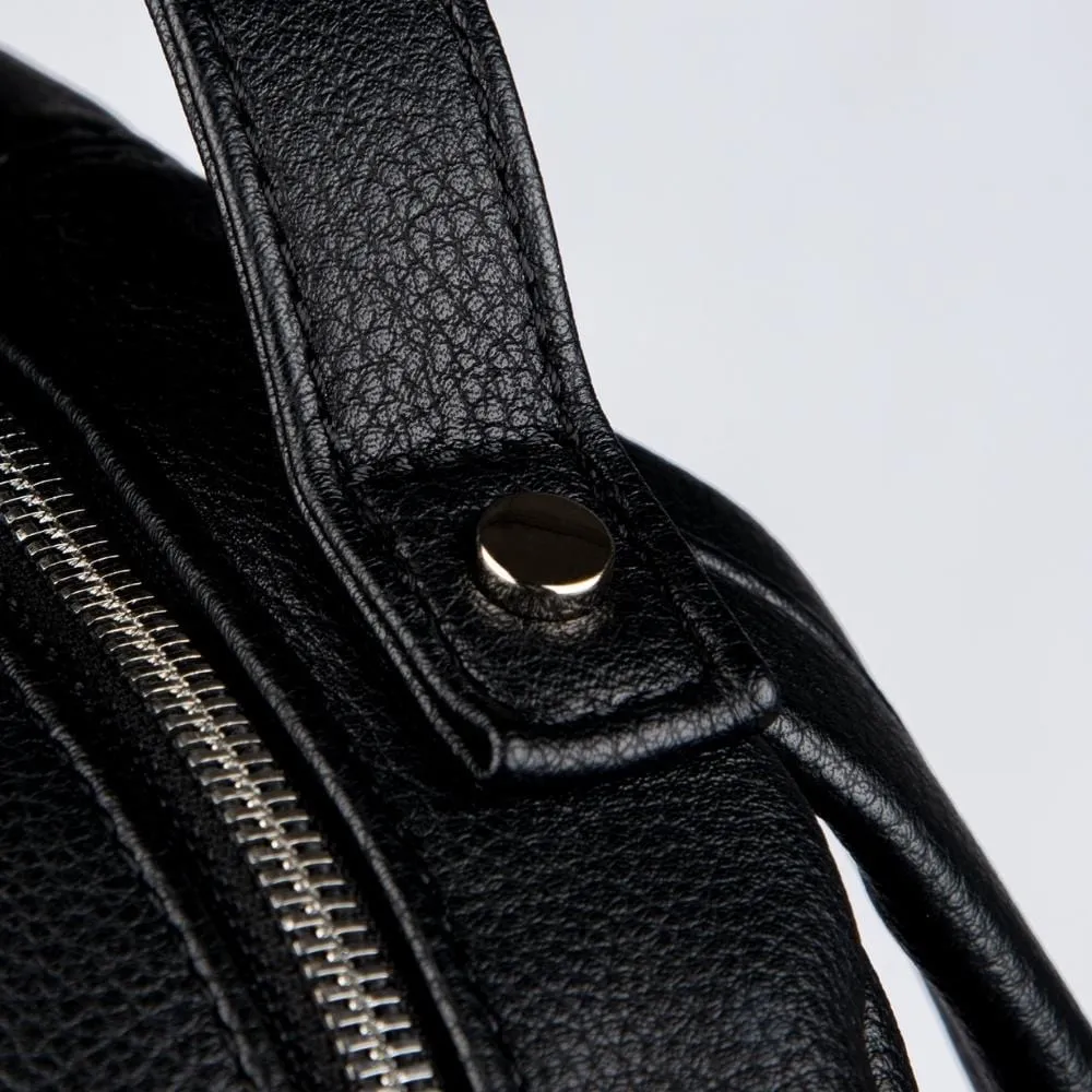 The Charles - Black Vegan Leather Backpack sold by Lambert product image thumbnail 5
