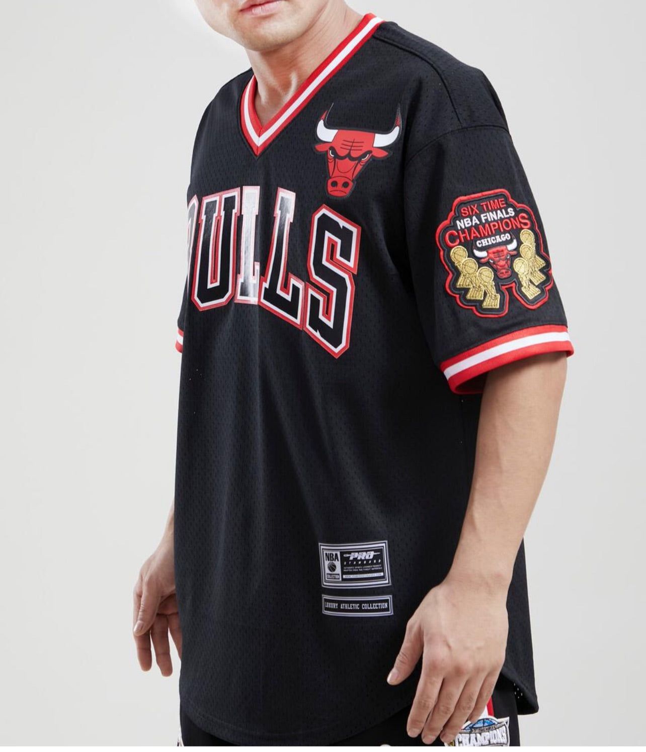Pro Standard Mens Chicago Bulls Black White Red Mesh Jersey sold by Unleashed Streetwear product image thumbnail 2