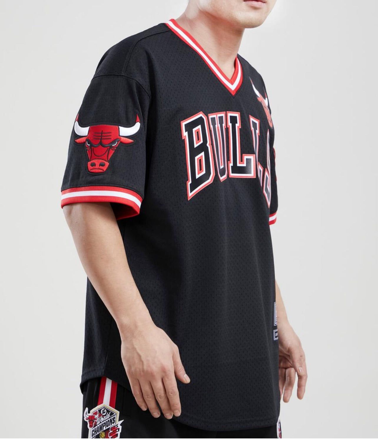 Pro Standard Mens Chicago Bulls Black White Red Mesh Jersey sold by Unleashed Streetwear product image thumbnail 3