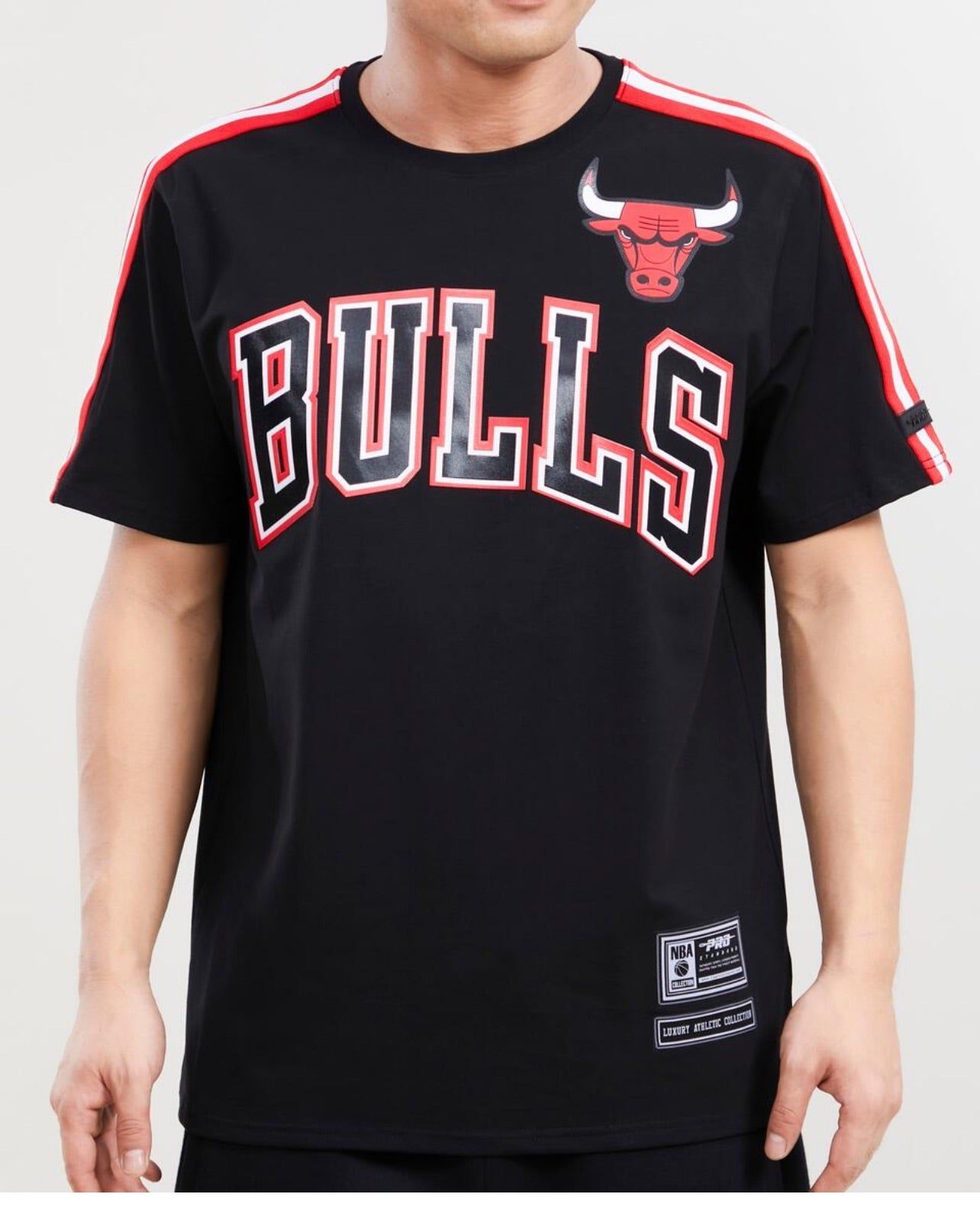 Pro Standard Mens Chicago Bulls Red White Black Tee sold by Unleashed Streetwear