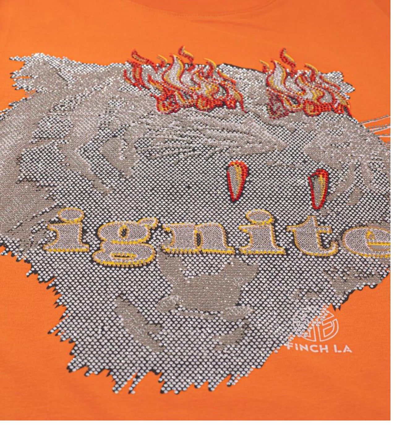 Finch LA Brand Streetwear Mens Rhinestone Tee Shirt sold by Unleashed Streetwear product image thumbnail 2