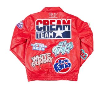 Red Men’s Designer HP Farms Bomber Jacket sold by Unleashed Streetwear