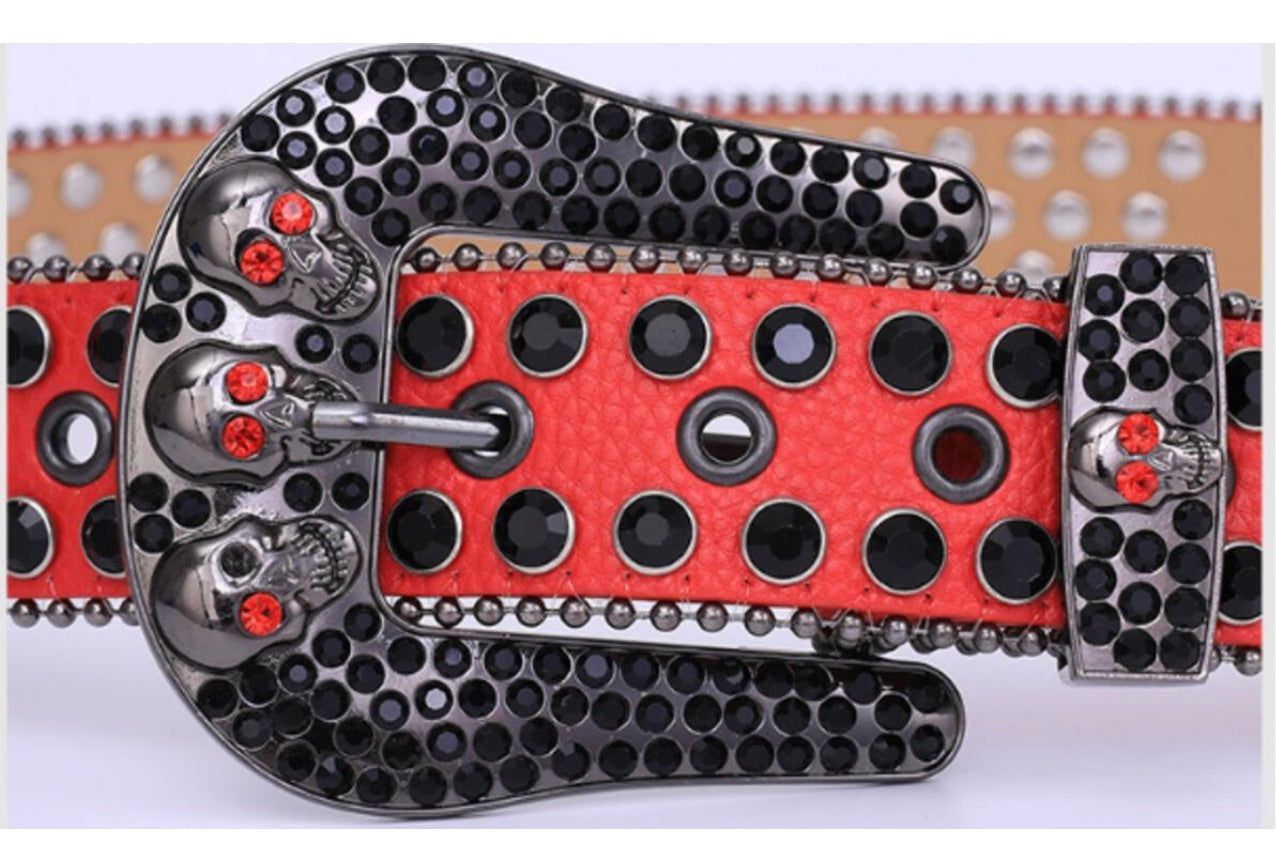 Men’s Fashion Rhinestone Skull Skeleton Belts sold by Unleashed Streetwear product image thumbnail 2