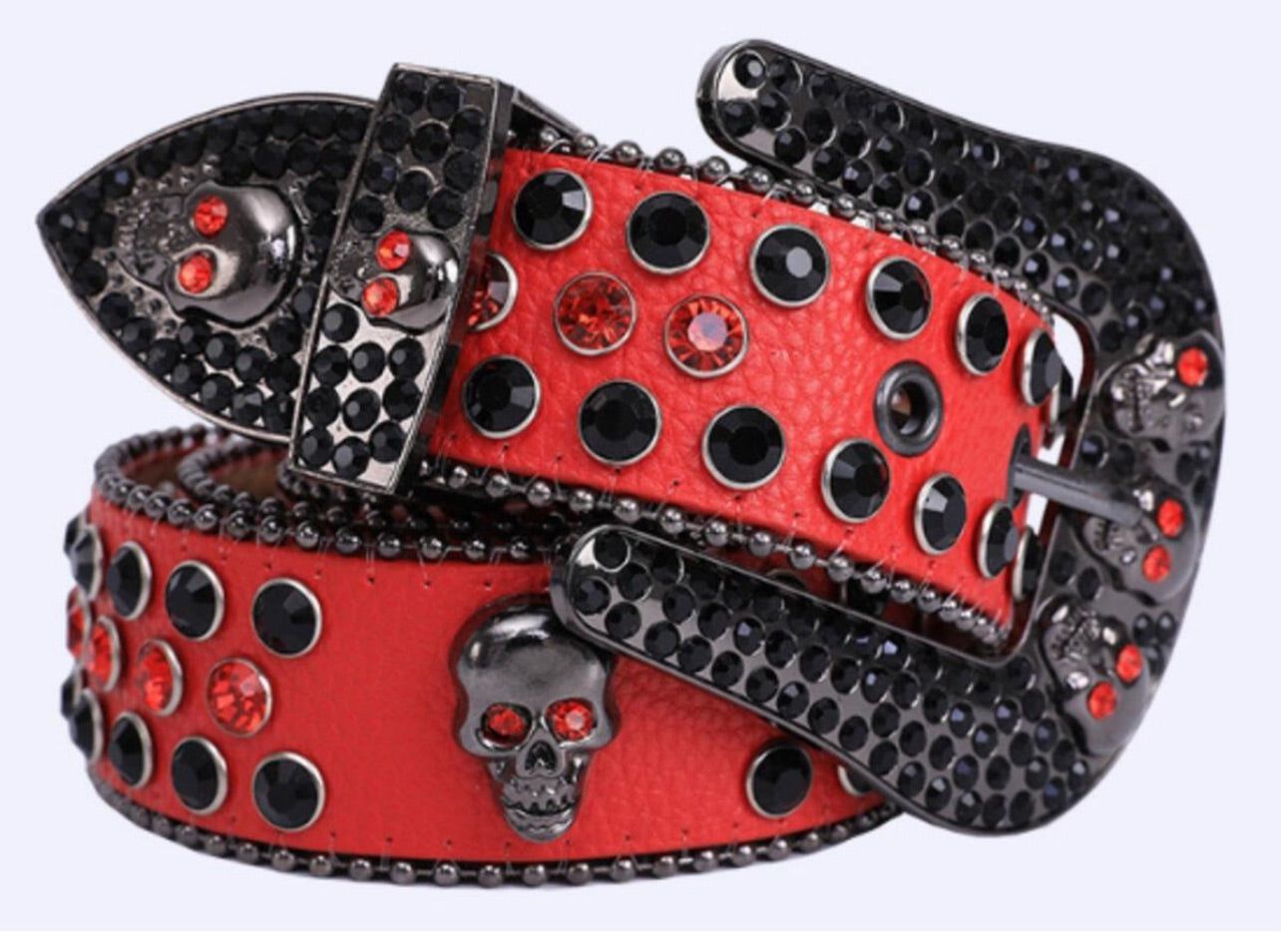 Men’s Fashion Rhinestone Skull Skeleton Belts sold by Unleashed Streetwear