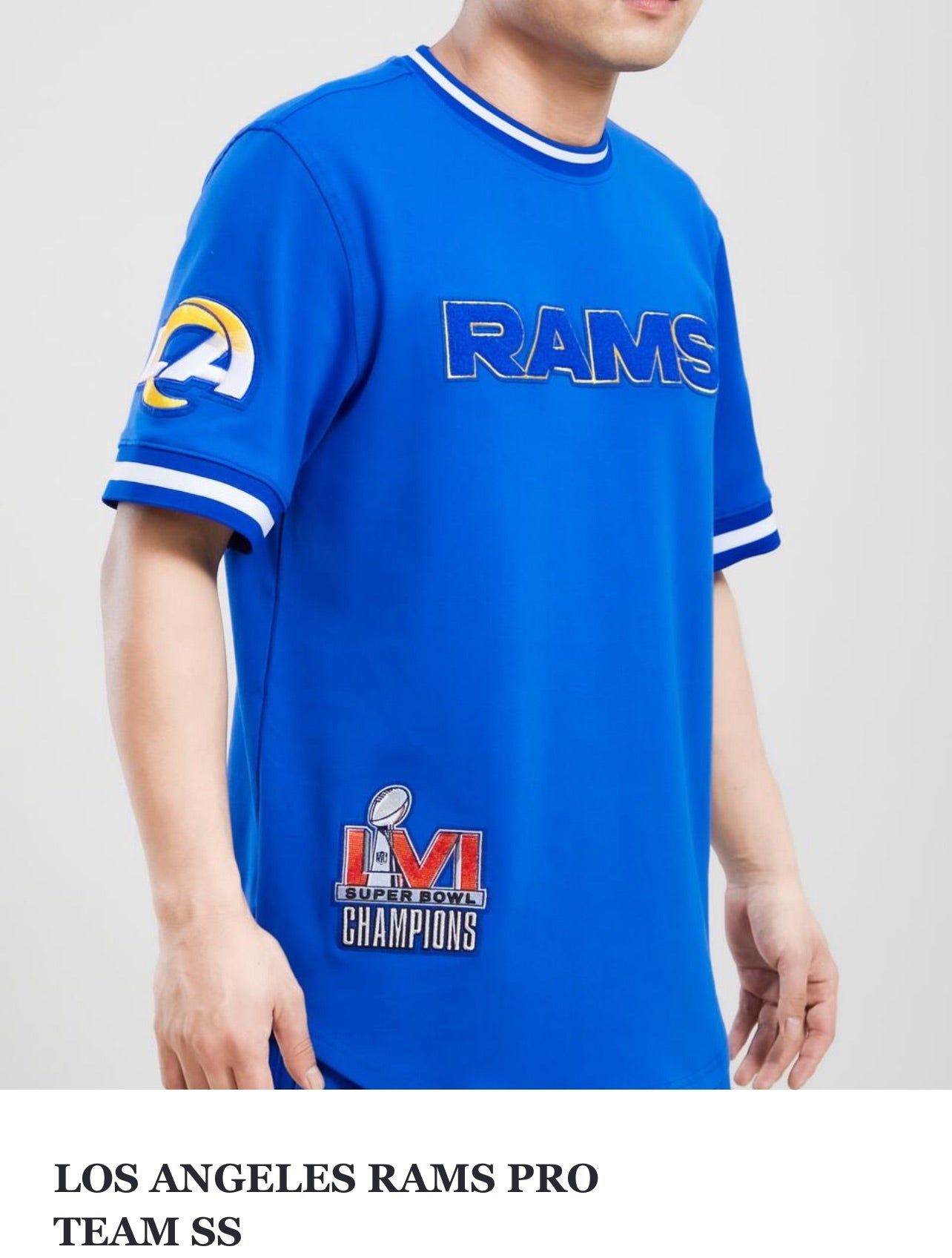 Pro Standard Sports Men’s LA Rams Blue Jersey Tee Shirt sold by Unleashed Streetwear product image thumbnail 2