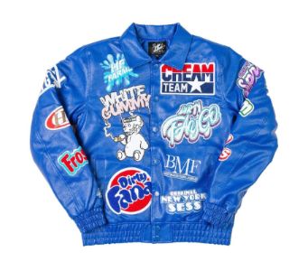 Blue Men’s Designer HP Farms Bomber Jacket sold by Unleashed Streetwear