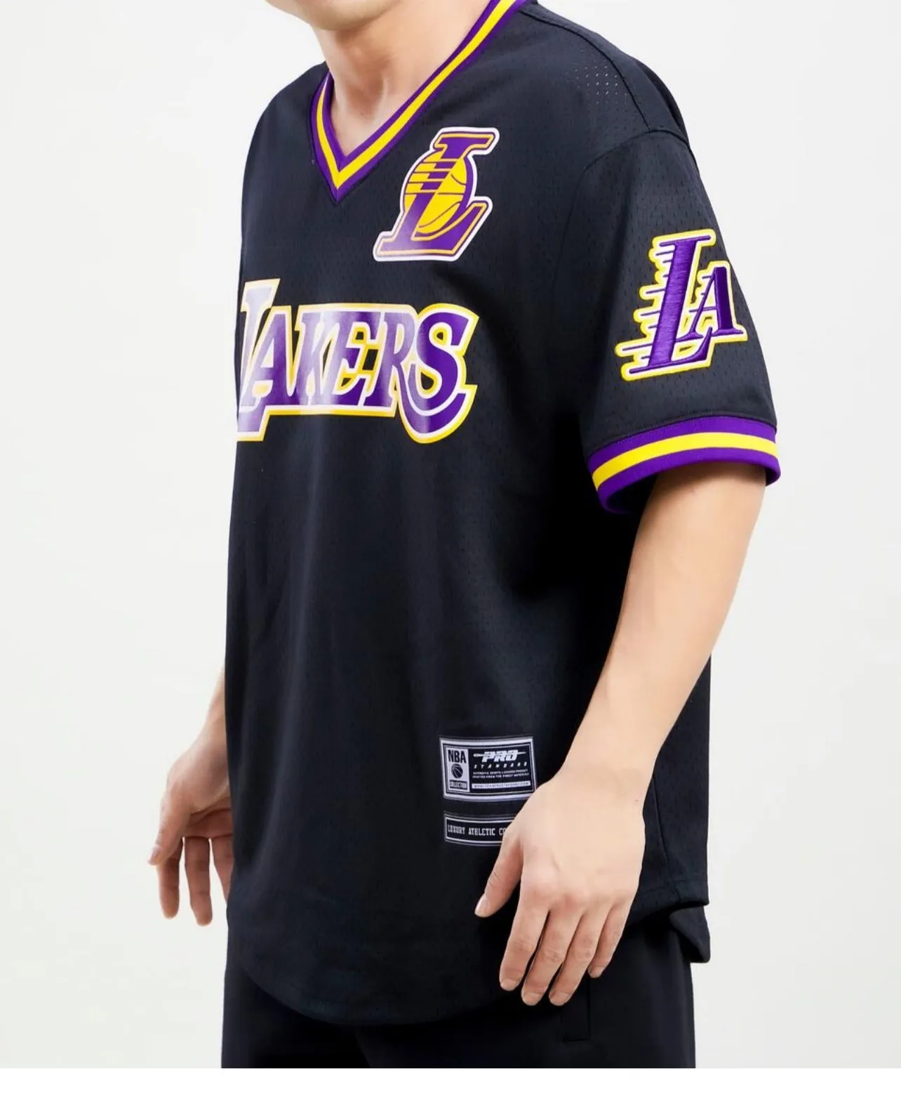 Pro Standard Mens LA Lakers Black Yellow Purple Mesh Jersey sold by Unleashed Streetwear product image thumbnail 2