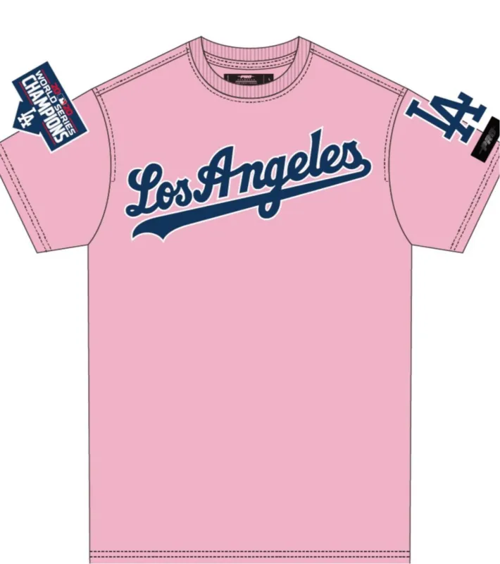 Pro Standard Mens LA Dodgers Pink Sports Tee sold by Unleashed Streetwear