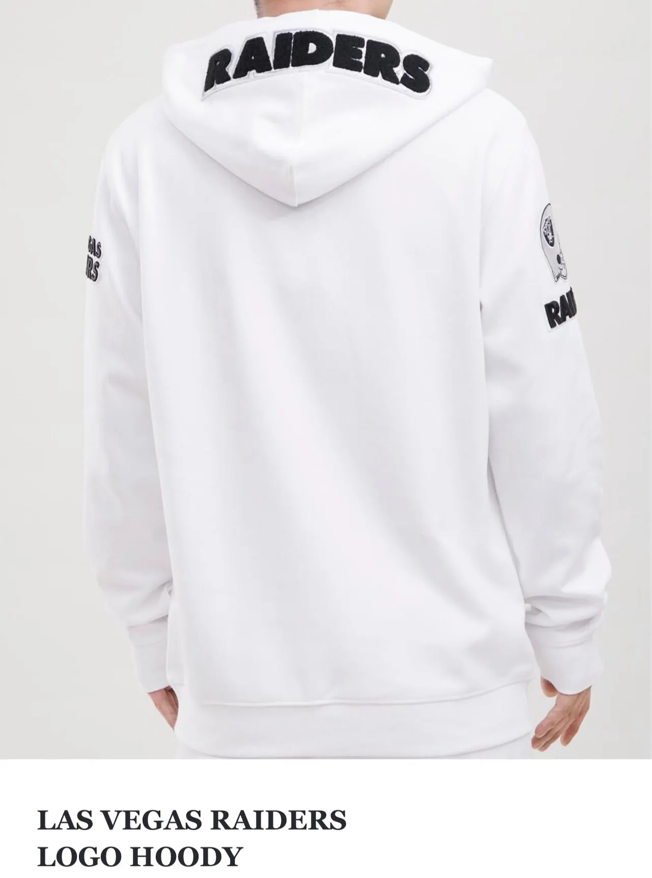 Pro Standard Mens Sports Las Vegas Raiders White Hoodie sold by Unleashed Streetwear product image thumbnail 4