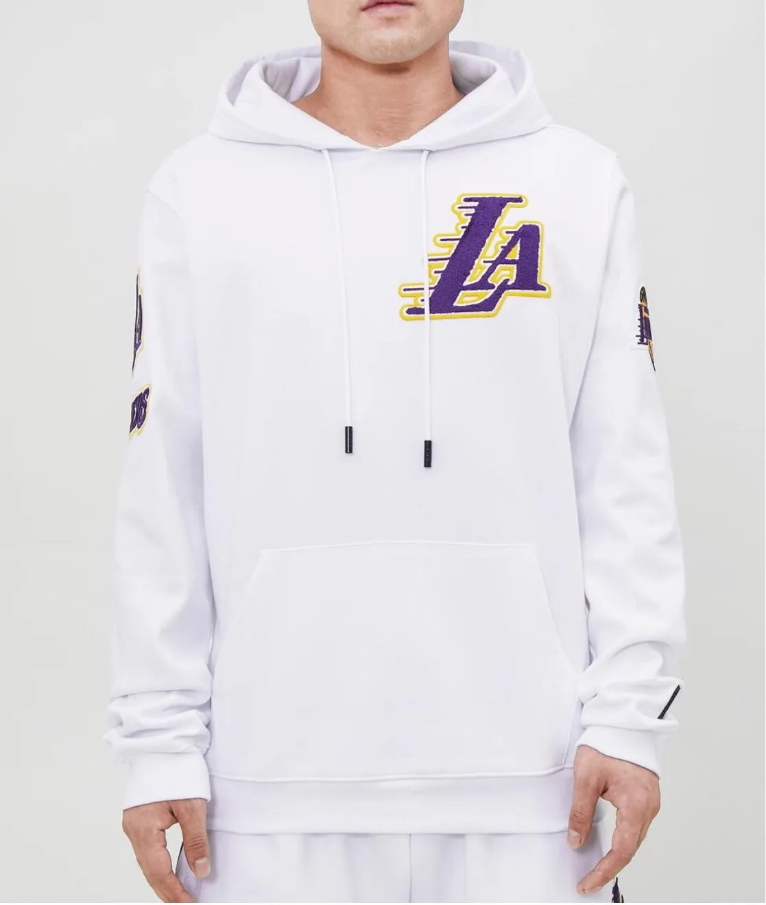 Pro Standard White LA Lakers Hoodie Hooded Sweatshirt sold by Unleashed Streetwear