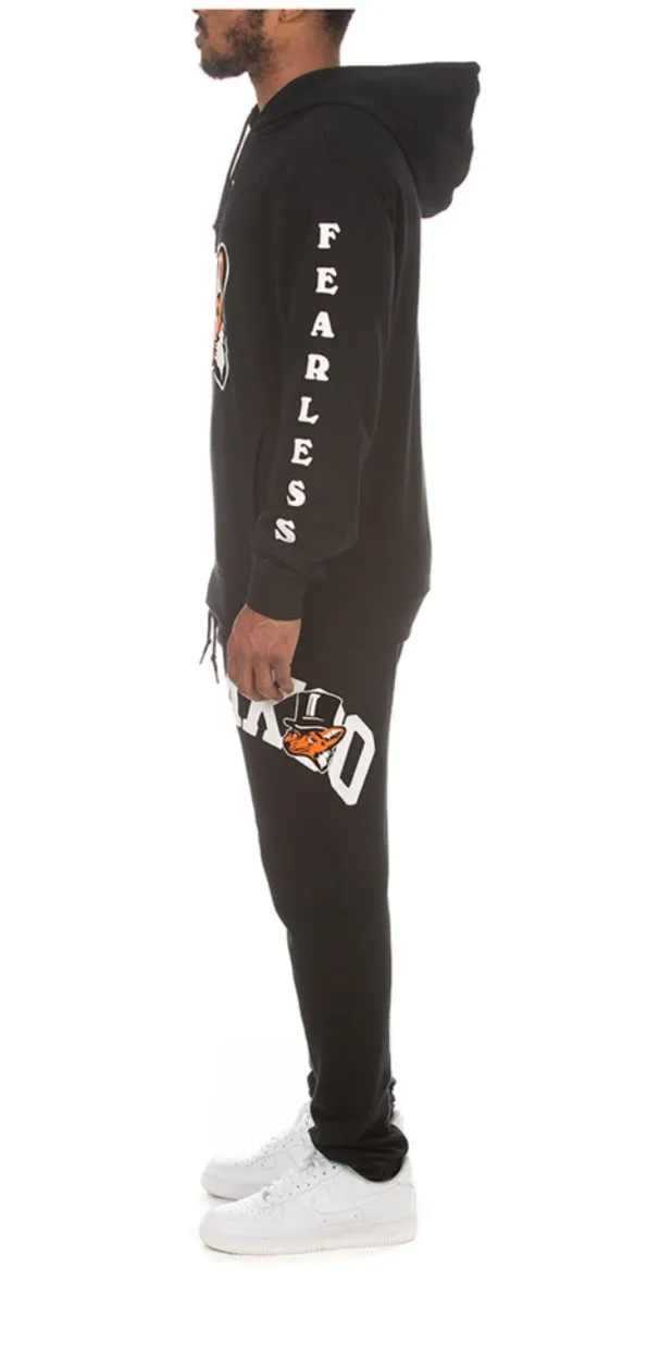 Akoo Men’s Black Hooded Sweater Sweatsuit 2 Piece Set sold by Unleashed Streetwear product image thumbnail 3