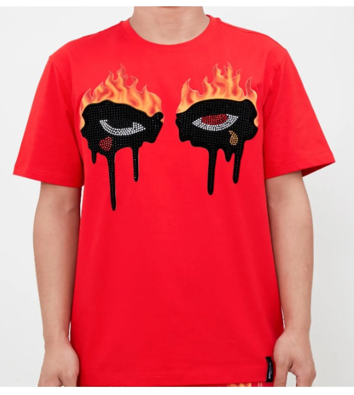 Roku Men’s Red 2 Piece Rhinestone Shorts Set sold by Unleashed Streetwear