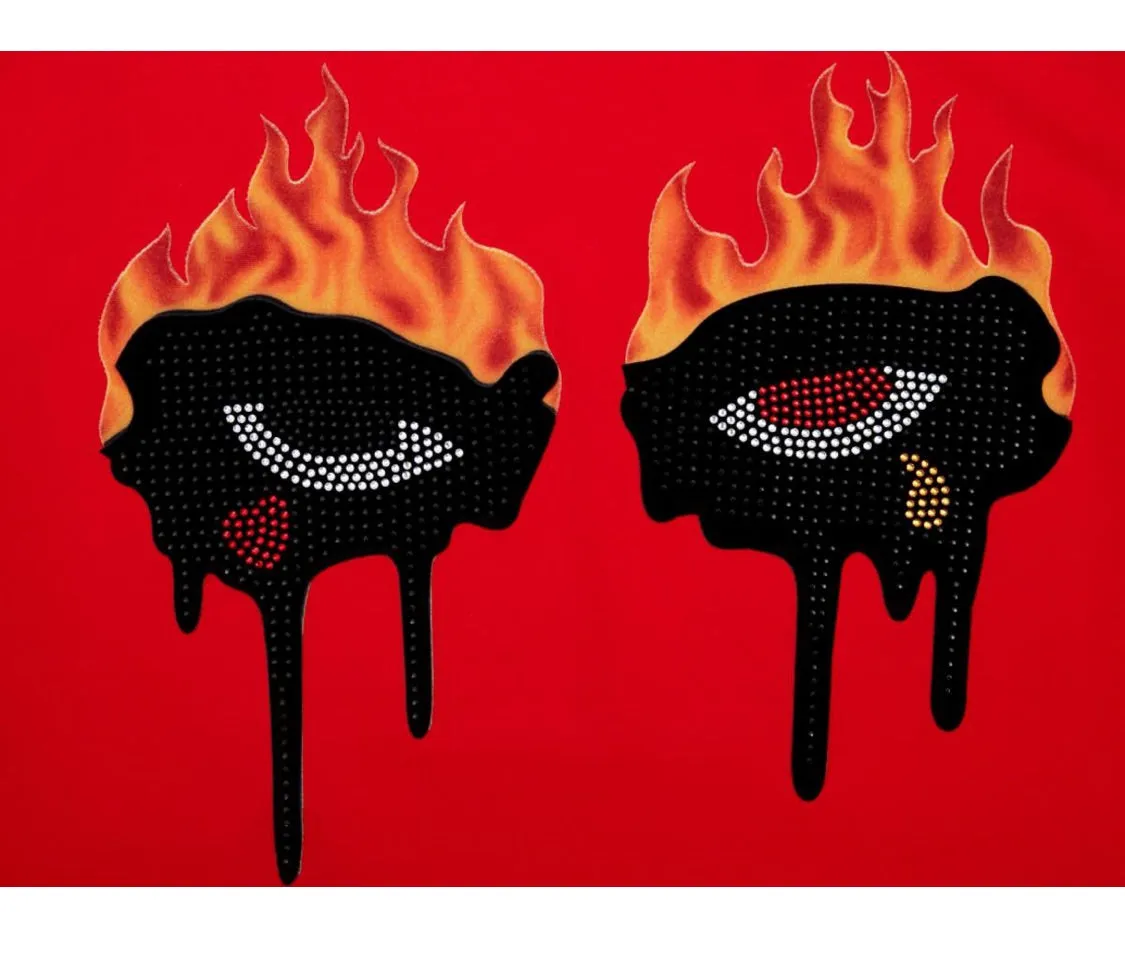 Roku Men’s Red 2 Piece Rhinestone Shorts Set sold by Unleashed Streetwear product image thumbnail 3