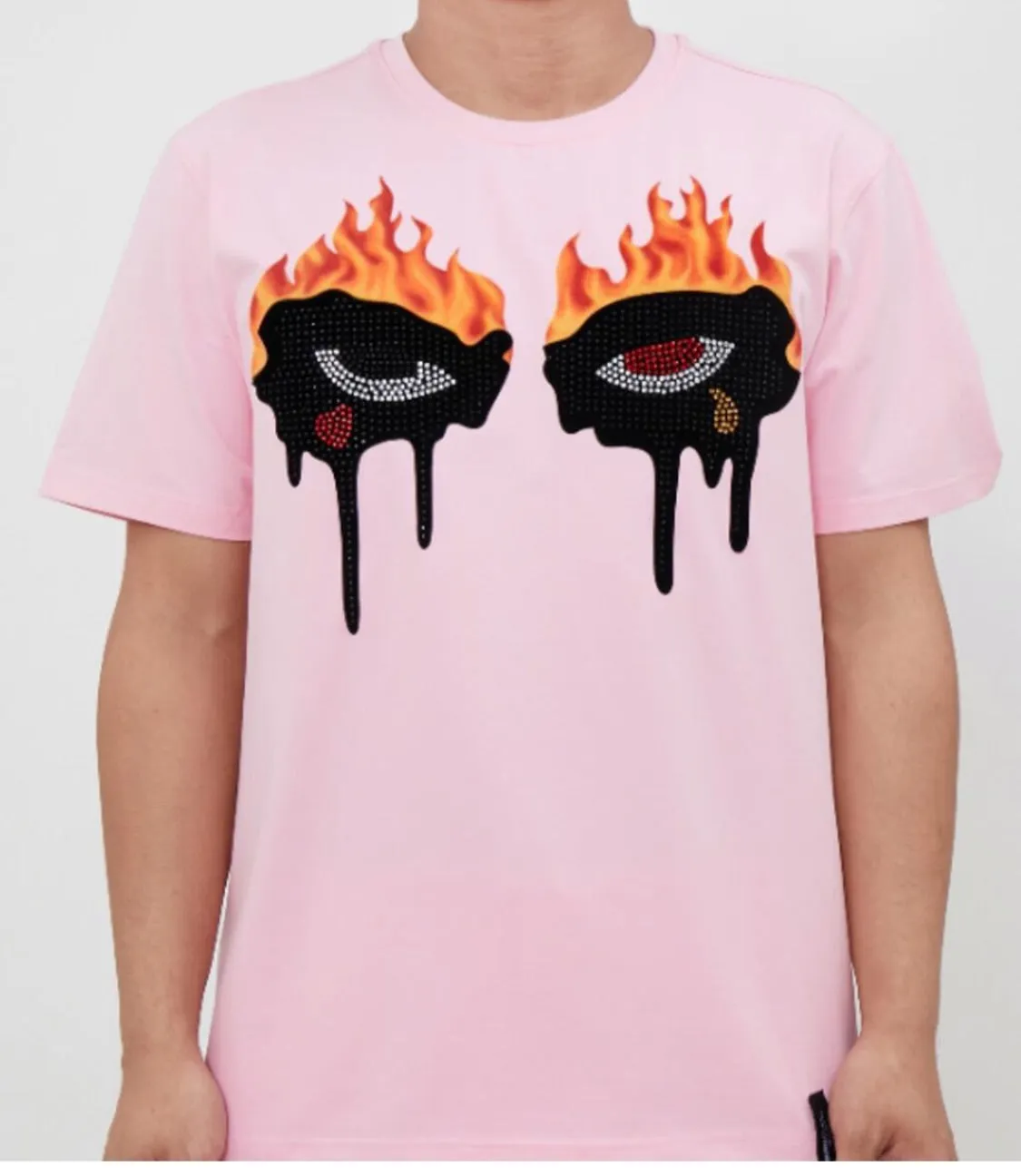 Roku Men’s Pink 2 Piece Rhinestone Shorts Set sold by Unleashed Streetwear