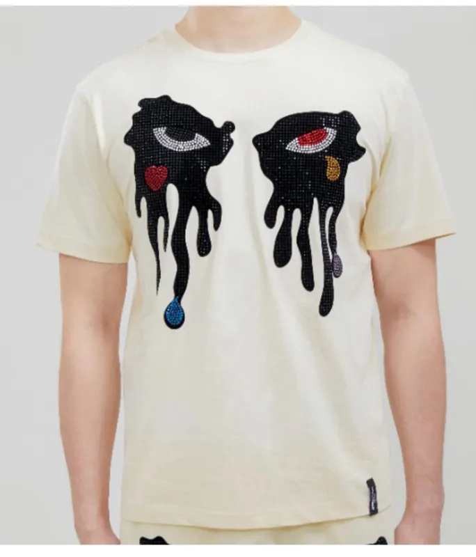 Roku Men’s Rhinestone Tee Shirt sold by Unleashed Streetwear