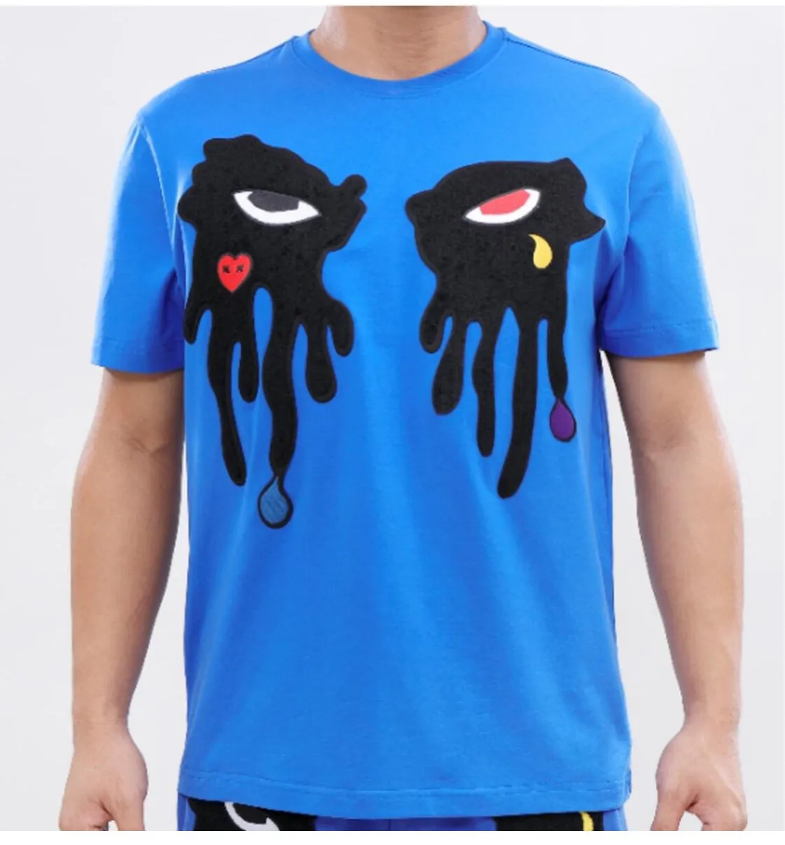 Roku Men’s Blue Drip Eyes Tee Shirt sold by Unleashed Streetwear product image thumbnail 2