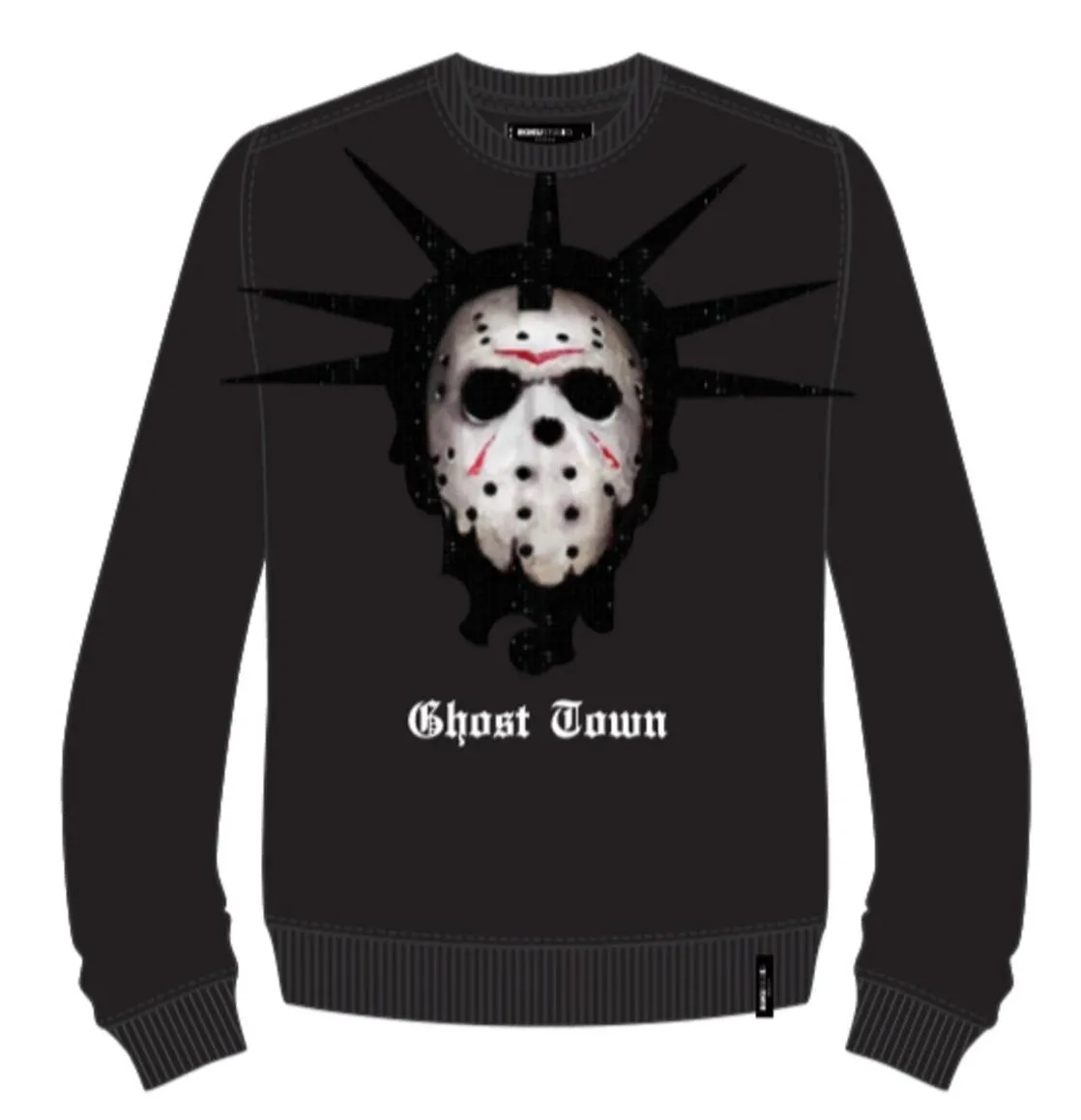 Roku Men’s Black Rhinestone Crew Sweatshirt Shirt sold by Unleashed Streetwear product image thumbnail 2