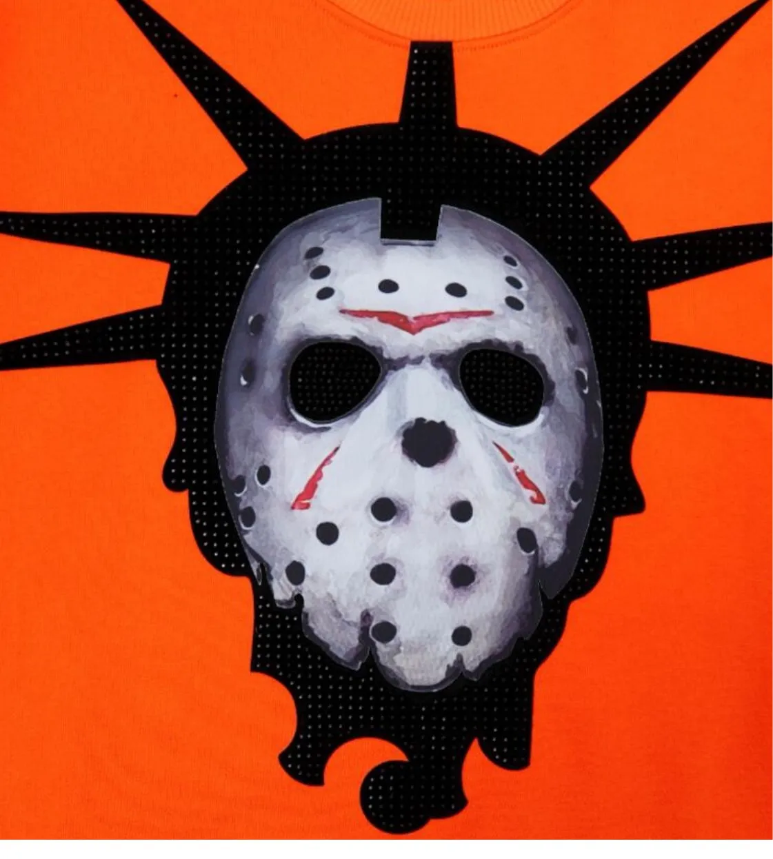 Roku Men’s Orange Rhinestone Crew Sweatshirt Shirt sold by Unleashed Streetwear product image thumbnail 4