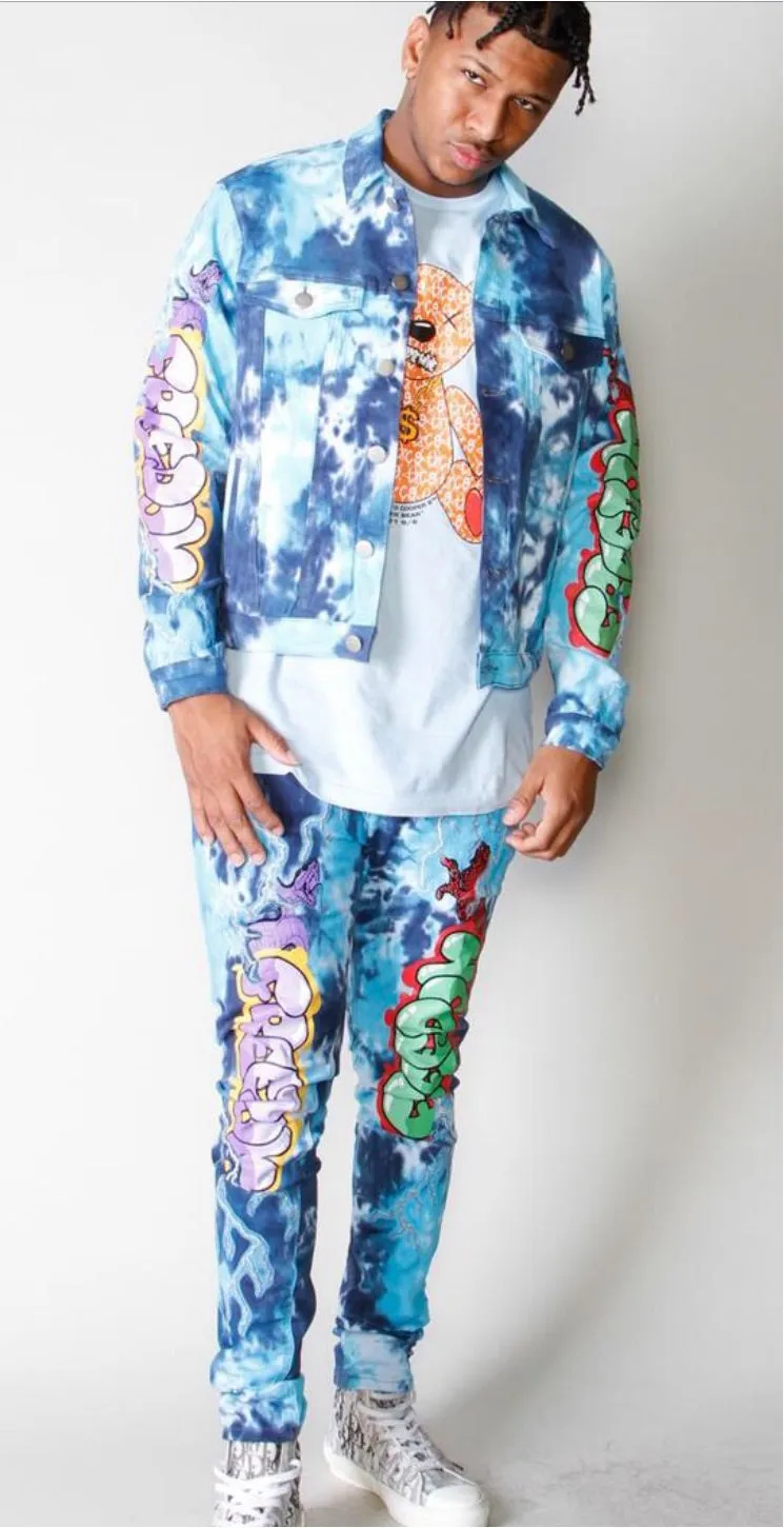Cooper 9 Men’s Multi Color Dye 2 Piece Jean Set sold by Unleashed Streetwear product image thumbnail 2