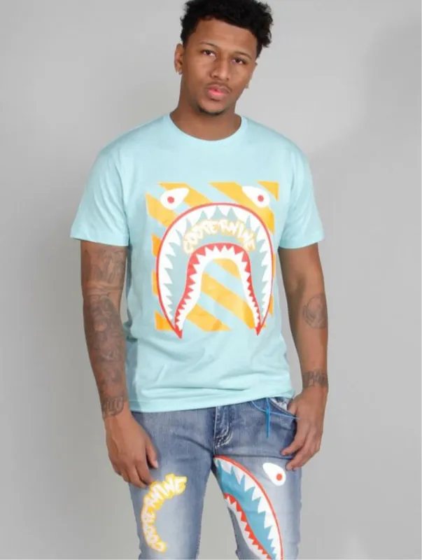 Cooper 9 Men’s Shark Mouth Tee Shirt sold by Unleashed Streetwear