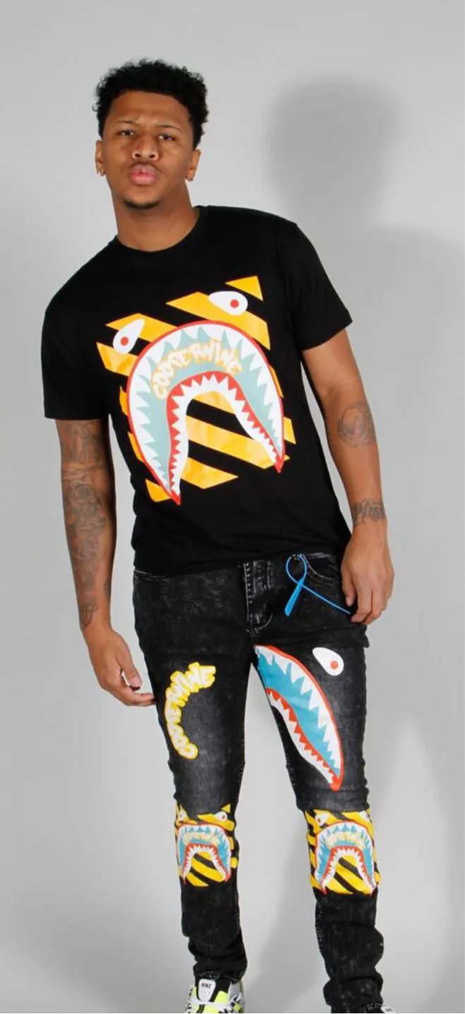 Cooper 9 Men’s Shark Mouth Tee Shirt sold by Unleashed Streetwear product image thumbnail 2
